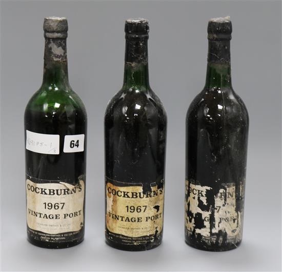 Three bottles of Cockburns 1967